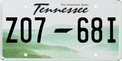 TN license plate Z0768I