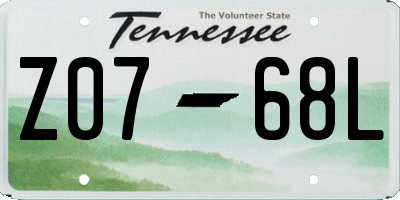 TN license plate Z0768L