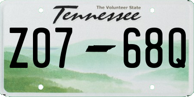 TN license plate Z0768Q