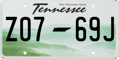 TN license plate Z0769J