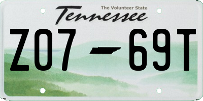TN license plate Z0769T