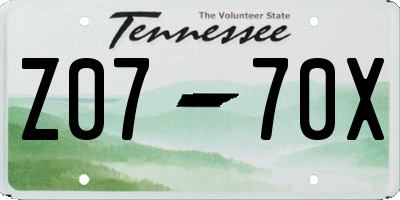 TN license plate Z0770X