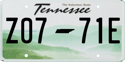 TN license plate Z0771E