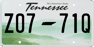 TN license plate Z0771Q