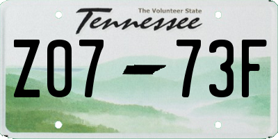 TN license plate Z0773F