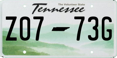 TN license plate Z0773G