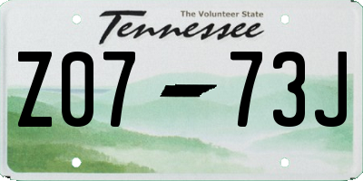 TN license plate Z0773J
