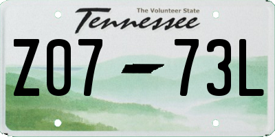 TN license plate Z0773L
