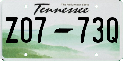TN license plate Z0773Q