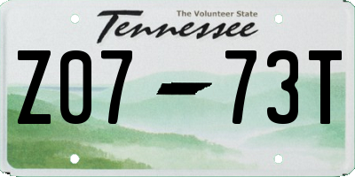 TN license plate Z0773T