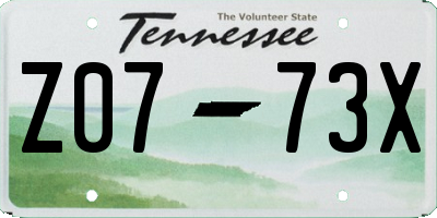 TN license plate Z0773X