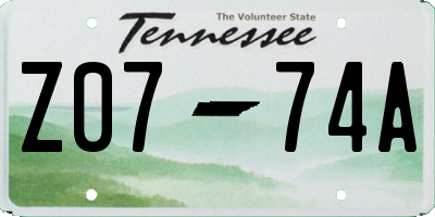 TN license plate Z0774A