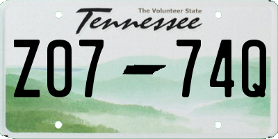 TN license plate Z0774Q