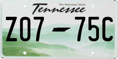 TN license plate Z0775C