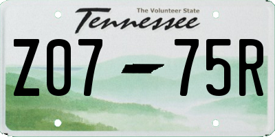TN license plate Z0775R