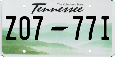 TN license plate Z0777I