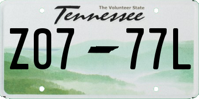 TN license plate Z0777L