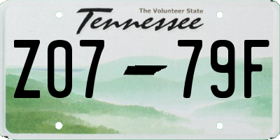 TN license plate Z0779F