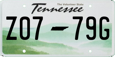 TN license plate Z0779G