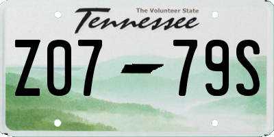 TN license plate Z0779S