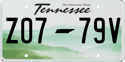 TN license plate Z0779V