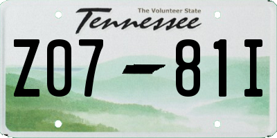 TN license plate Z0781I