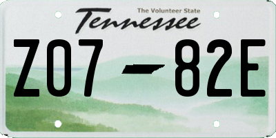 TN license plate Z0782E