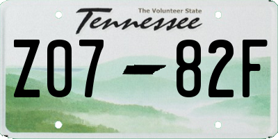 TN license plate Z0782F