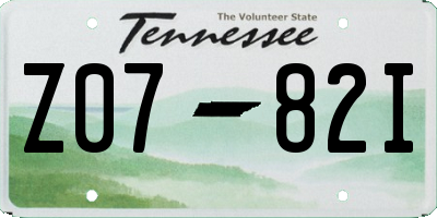 TN license plate Z0782I
