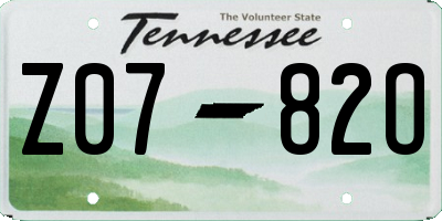 TN license plate Z0782O