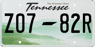 TN license plate Z0782R