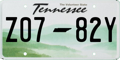 TN license plate Z0782Y