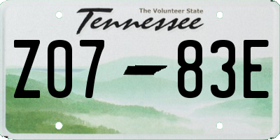 TN license plate Z0783E