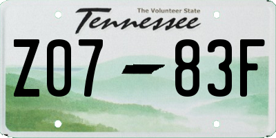 TN license plate Z0783F
