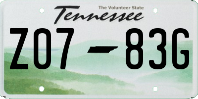 TN license plate Z0783G
