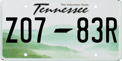 TN license plate Z0783R