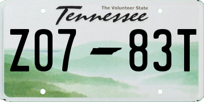 TN license plate Z0783T