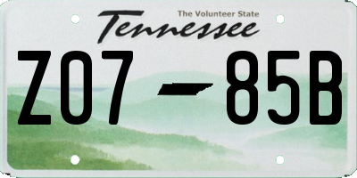 TN license plate Z0785B