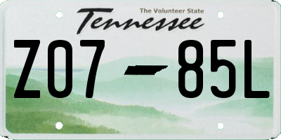TN license plate Z0785L