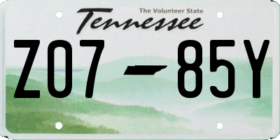 TN license plate Z0785Y