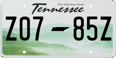 TN license plate Z0785Z