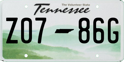 TN license plate Z0786G