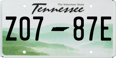 TN license plate Z0787E