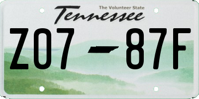 TN license plate Z0787F
