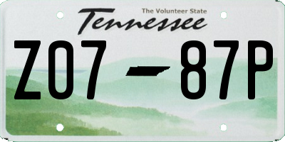 TN license plate Z0787P