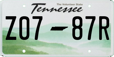 TN license plate Z0787R