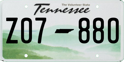 TN license plate Z0788O