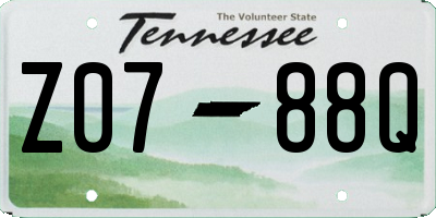 TN license plate Z0788Q