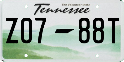 TN license plate Z0788T
