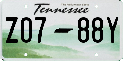 TN license plate Z0788Y